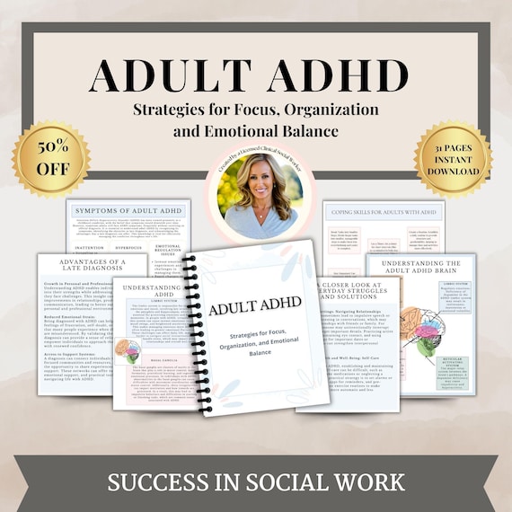 Adult ADHD Therapy Workbook, Adult Adhd Planner, ADHD Late Diagnosis,neurodiversity,therapy journal, emotional regulation,therapist resource
