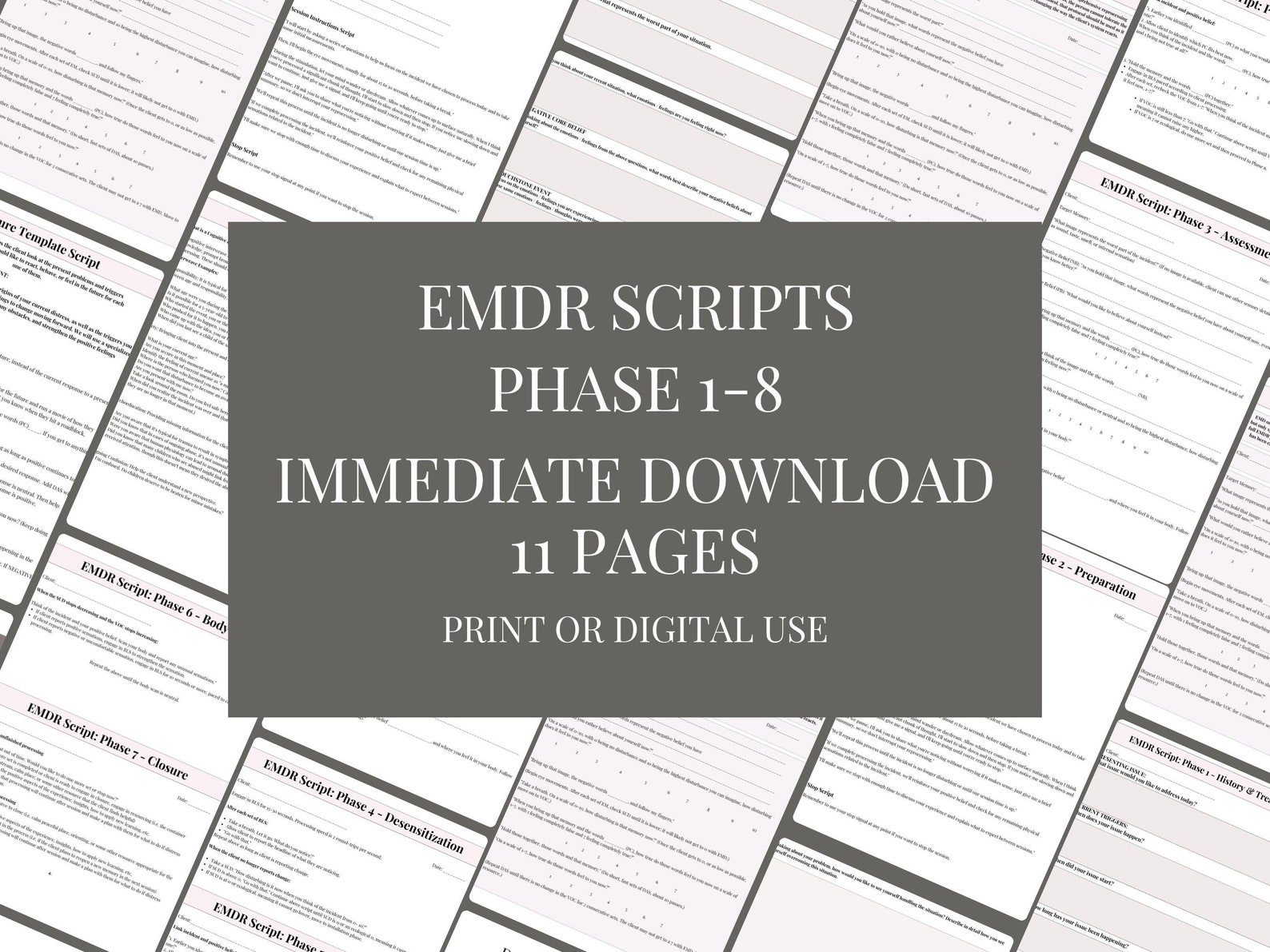 EMDR Scripts Phase 1-8, Eye Movement Psychotherapy, Eye Movement ...