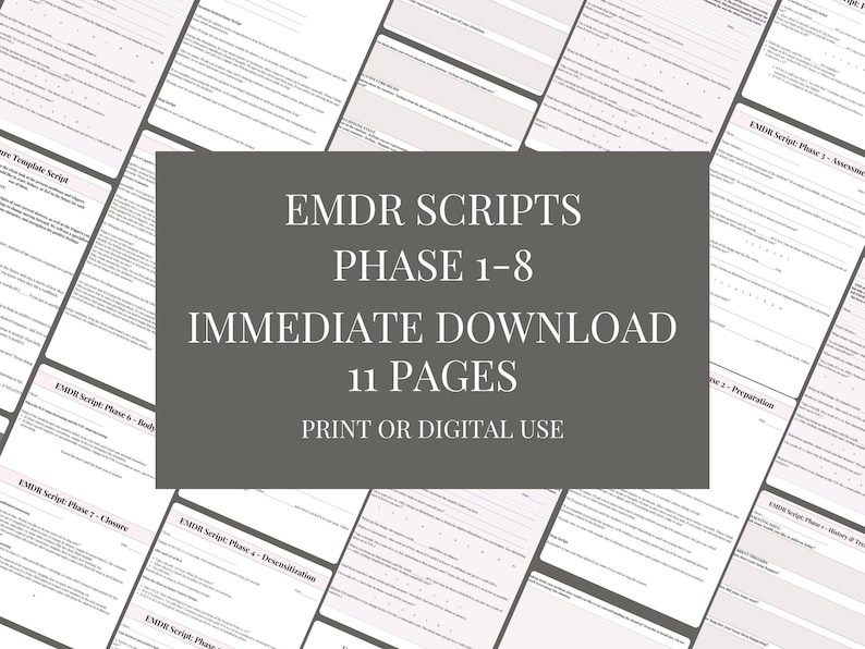 EMDR Scripts Phase 1-8, Eye Movement Psychotherapy, Eye Movement ...