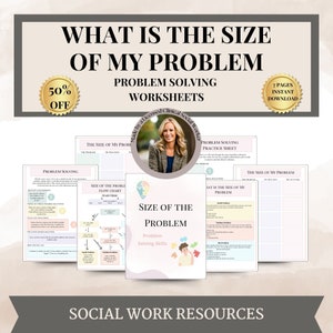 The size of the problem worksheets, kids and teen therapy, group therapy, therapy worksheets, executive functioning skills, ADHD management