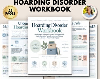 Hoarding Disorder Workbook, CBT Therapy Worksheets, Decluttering & Letting Go, Clutter Anxiety, Mental Health Counseling Printable