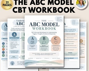 CBT ABC Model Worksheets, Cognitive Behavioral Therapy Handouts, Activating Events Beliefs Consequences, Thought Patterns, CBT Tools