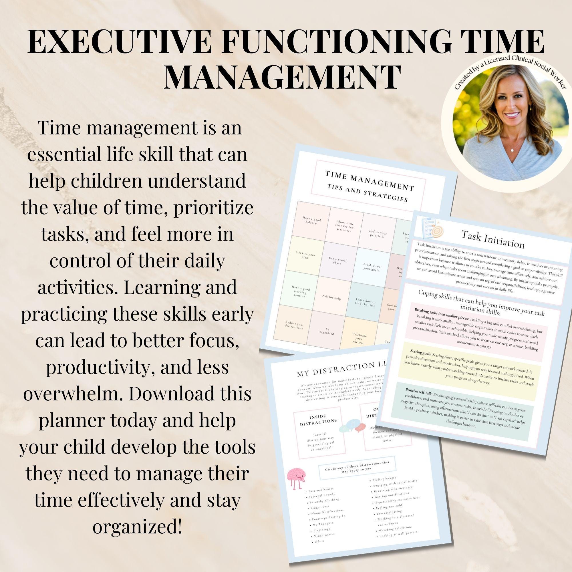Kids Time Management Worksheets, Executive Functioning Skills, Social ...