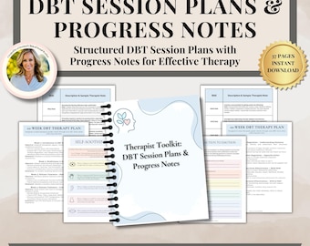DBT Therapist Toolkit Session Plans & Progress Notes for Therapy Sessions, dbt skills, dbt workbook, therapy worksheet, counseling resources