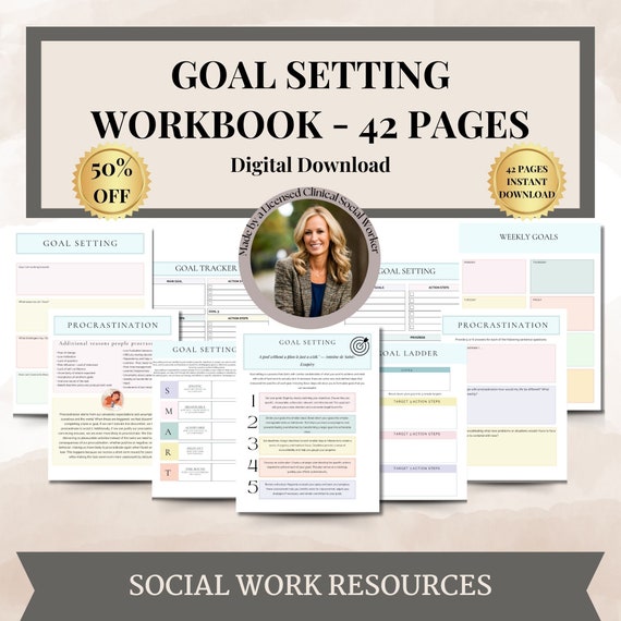 Goal Planner Bundle, SMART Goal Setting Kit,Monthly Habits Reflections, Productivity,2024 Goals Tracker,Goal Setting Worksheets,Vision Board