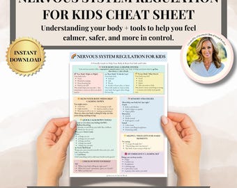 Kids Nervous System Regulation Cheat Sheet: Polyvagal Theory, Emotional Regulation (Printable PDF).