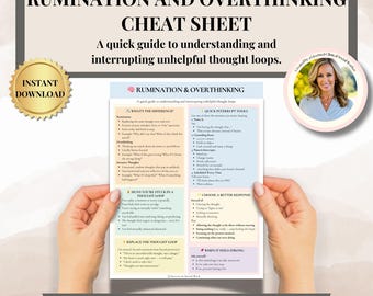 Rumination Cheat Sheet Intrusive Thoughts Overthinking Therapy Tool Thought Reframing Coping Strategies Are you an overthinker