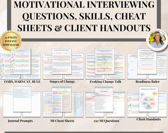 Etapas del cambio en la entrevista motivacional, preguntas y teoría de la entrevista motivacional, SFBT, formularios de la oficina de terapia, adicción y recuperación