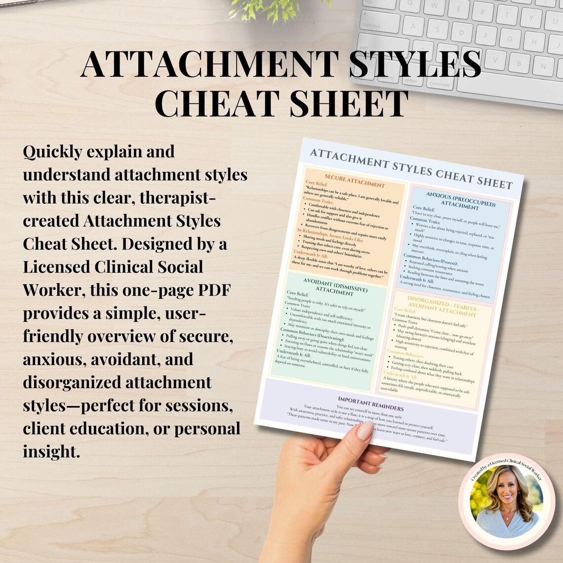 Attachment Styles Cheat Sheet for Therapists, Anxious Avoidant and ...