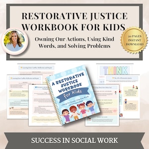 Restorative Justice Workbook for Kids, coping skills,conflict resolution classroom management for teachers & counselors Life Skills for Kids