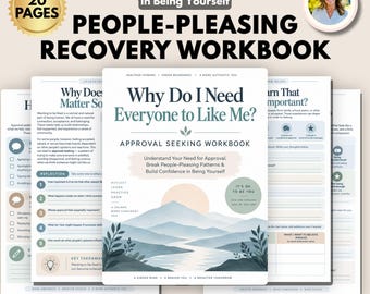People Pleasing Workbook, Setting Boundaries, Therapy Worksheets, Co-Dependency, Understanding Fear of Rejection Self-Esteem CBT Worksheets