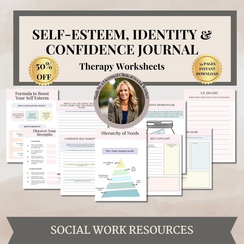 Self Esteem Worksheets, Therapy Worksheets, Therapy Resources ...