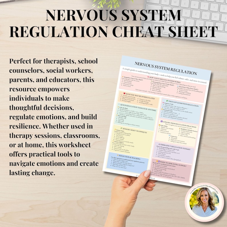 Nervous System Regulation Cheat Sheet: Somatic Therapy & Vagus Nerve ...