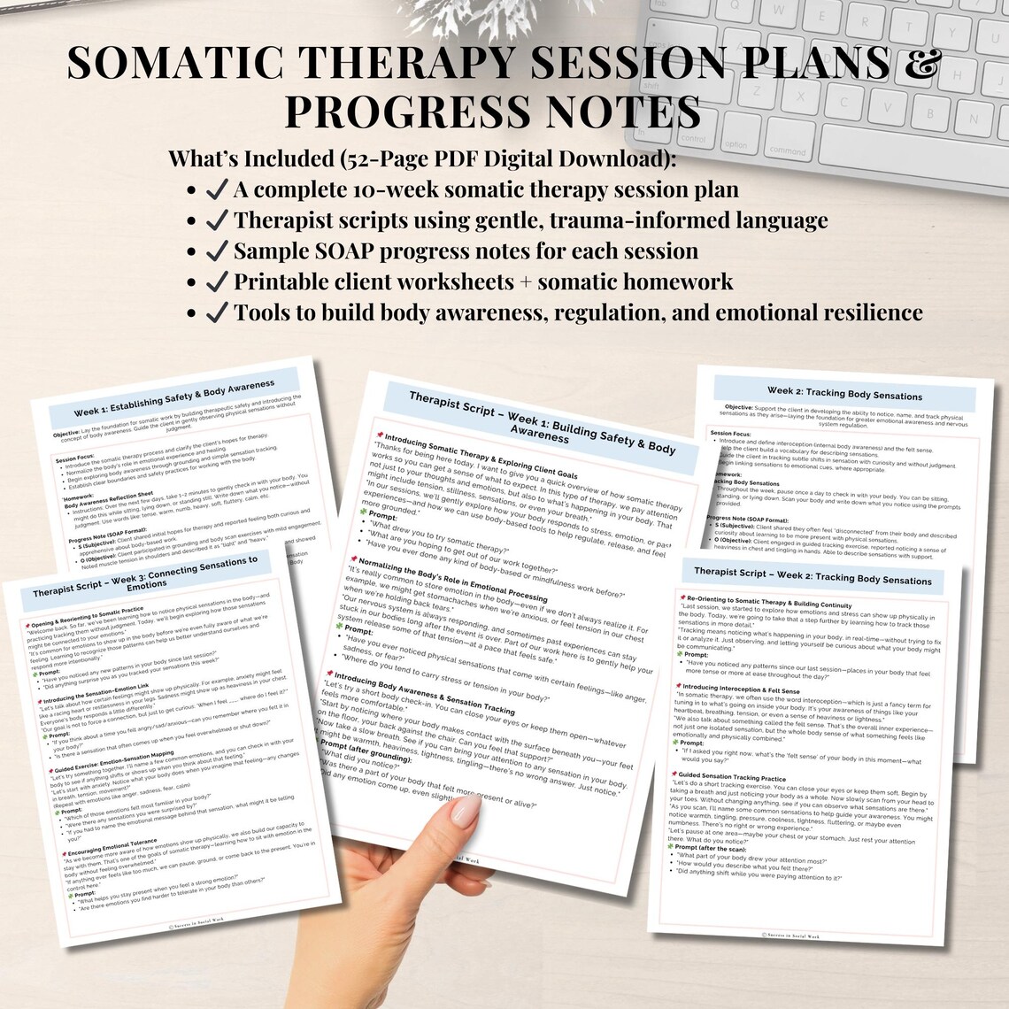 Somatic Therapy Progress Note Templates, Therapy Note Sentence Starters ...