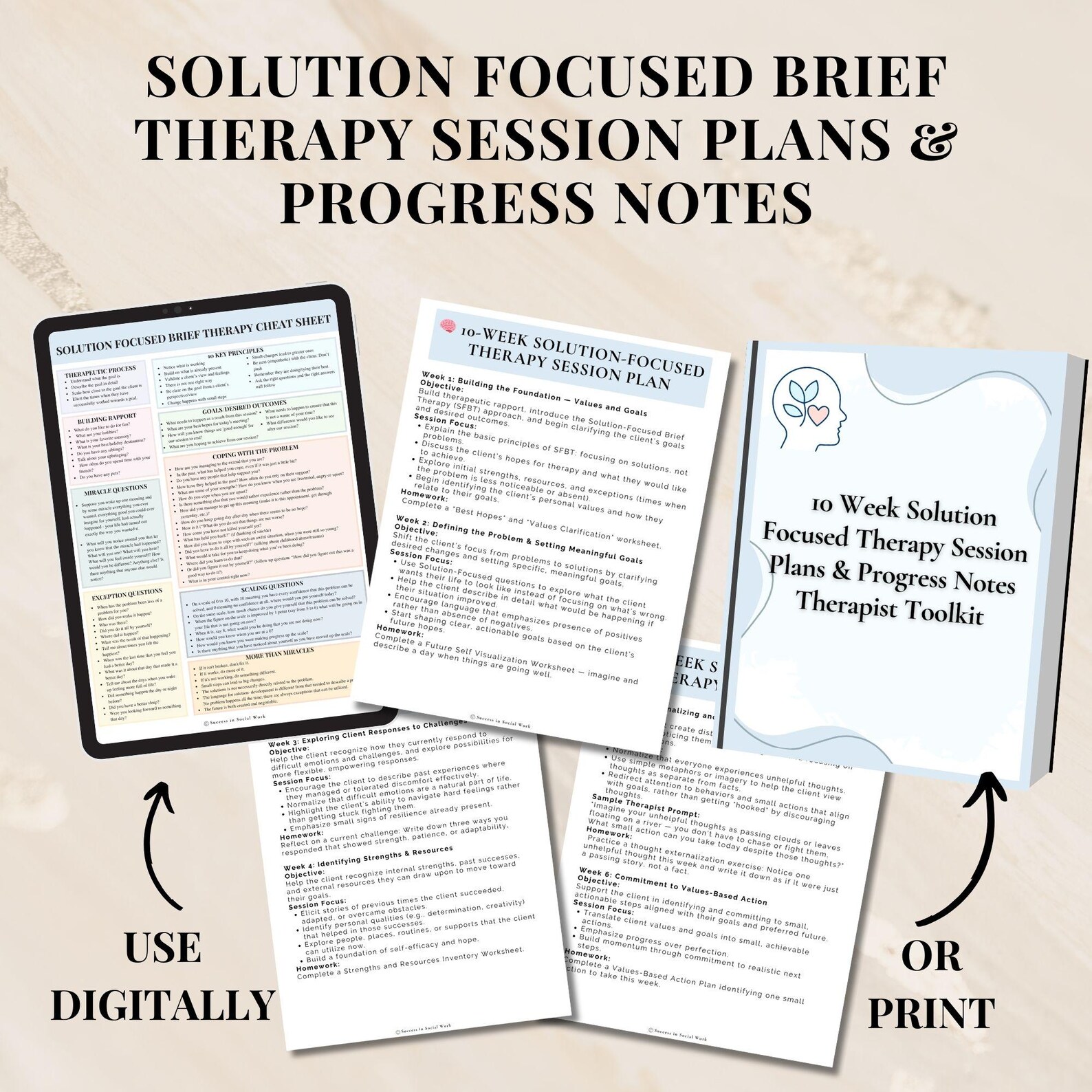 SFBT Therapy Progress Note Templates, Therapy Note Sentence Starters ...