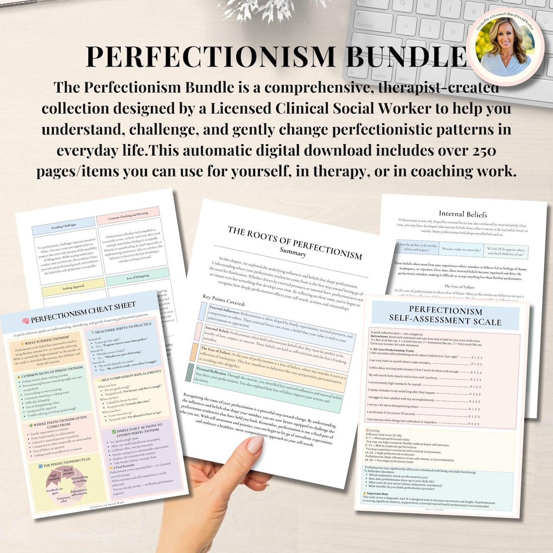 Perfectionism Therapy Worksheet Bundle for Perfectionists Break the ...