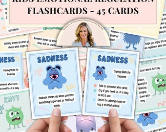 Emotional Regulation Coping Skill Therapy Flashcards for Kids Tool for Self-Awareness Feelings Flashcards CBT for Kids Calm Down Corner SEL