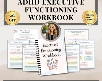 ADHD Executive Functioning Worksheet Bundle for Kids & Teens, Emotional Regulation Coping Skills SEL Social Emotional Skills, ime Management
