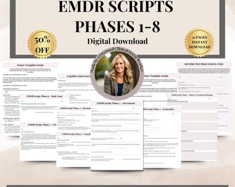 EMDR Scripts phase 1-8, Eye Movement Psychotherapy, Eye Movement Desensitization and Reprocessing, EMDR Worksheets, trauma worksheets, emdr