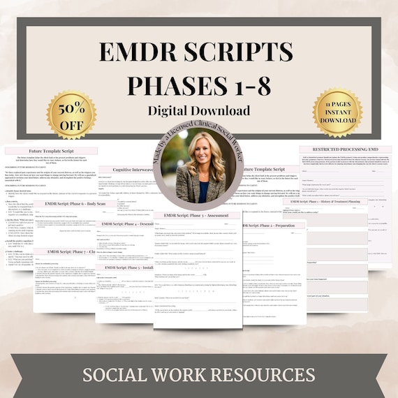 EMDR Scripts phase 1-8, Eye Movement Psychotherapy, Eye Movement Desensitization and Reprocessing, EMDR Worksheets, trauma worksheets, emdr