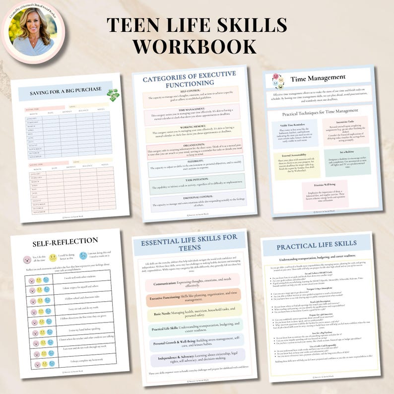 Teen Life Skills Workbook, Therapy Worksheets, Executive Functioning ...
