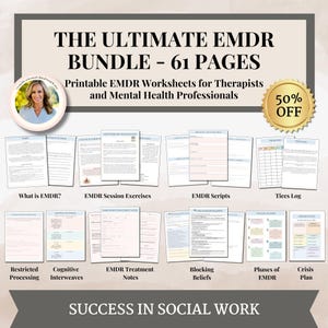 EMDR Bundle For Therapists EMDR worksheets Guides & Scripts emdr Therapy Office Forms emdr Counseling Tools, 8 Phase EMDR Workbook Tapping
