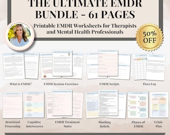 EMDR Bundle For Therapists EMDR worksheets Guides & Scripts emdr Therapy Office Forms emdr Counseling Tools, 8 Phase EMDR Workbook Tapping