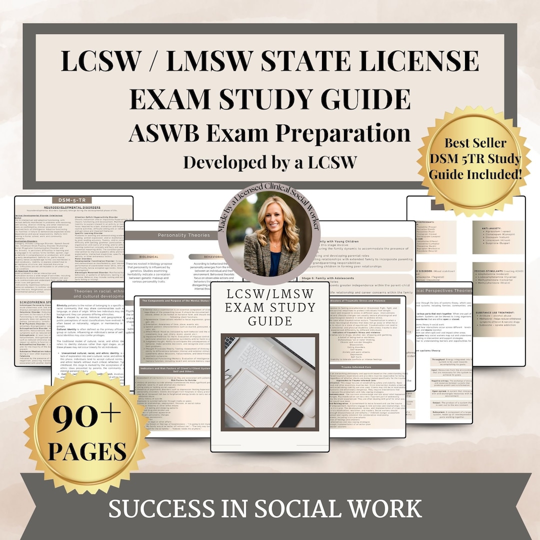 LCSW/LMSW Study Guide, ASWB Exam Tool, Complete Lcsw Lmsw Exam Study Guide, Digital Download