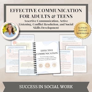 Effective Communication Workbook, Therapist Toolkit Counseling Resources for Active Listening Assertive Communication for Teens & Adults