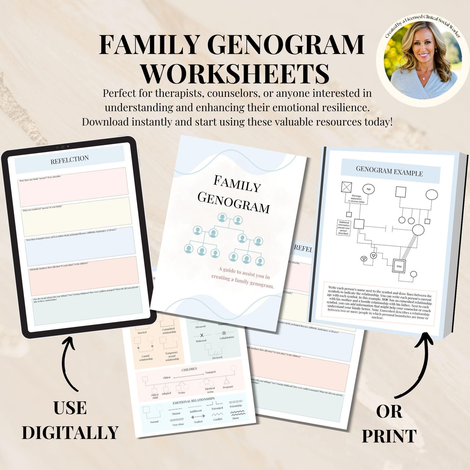 Family Genogram Worksheets, Family Systems, IFS, Therapy Worksheets ...
