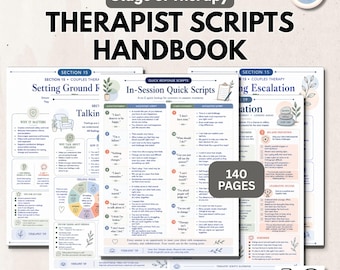 Therapist Scripts Handbook, Evidence-Based Therapy Scripts for Mental Health Professionals New Therapist Resources Printable Therapy Tools