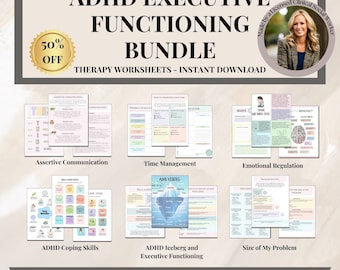 ADHS für Kinder Arbeitsblätter, exekutive Funktionieren, Kinder Teenager Bewältigungsfähigkeiten Werkzeug, Ausführungsdysfunktion Arbeitsbuch, Angst Depression Organisation