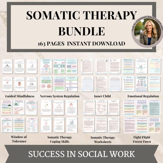 Somatic Therapy Bundle, Somatic Healing & Exercises, Emotional Regulation, Grounding Techniques, Somatic Experience and workout, PTSD