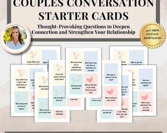 Couples Conversation Cards, Couples Counseling, Communication Tools Couples Counseling Questions Trust Building Marriage therapy tools