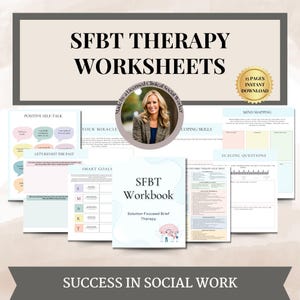 Hojas de trabajo de terapia centrada en soluciones, salud mental, hojas de trabajo de SFBT, objetivos, hojas de trabajo de terapia SFBT Hoja de referencia de terapia breve centrada en soluciones
