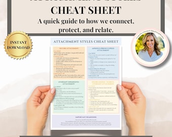 Attachment Styles Cheat Sheet for therapists, Anxious Avoidant and Disorganized Attachment Styles adult attachment styles couples counseling