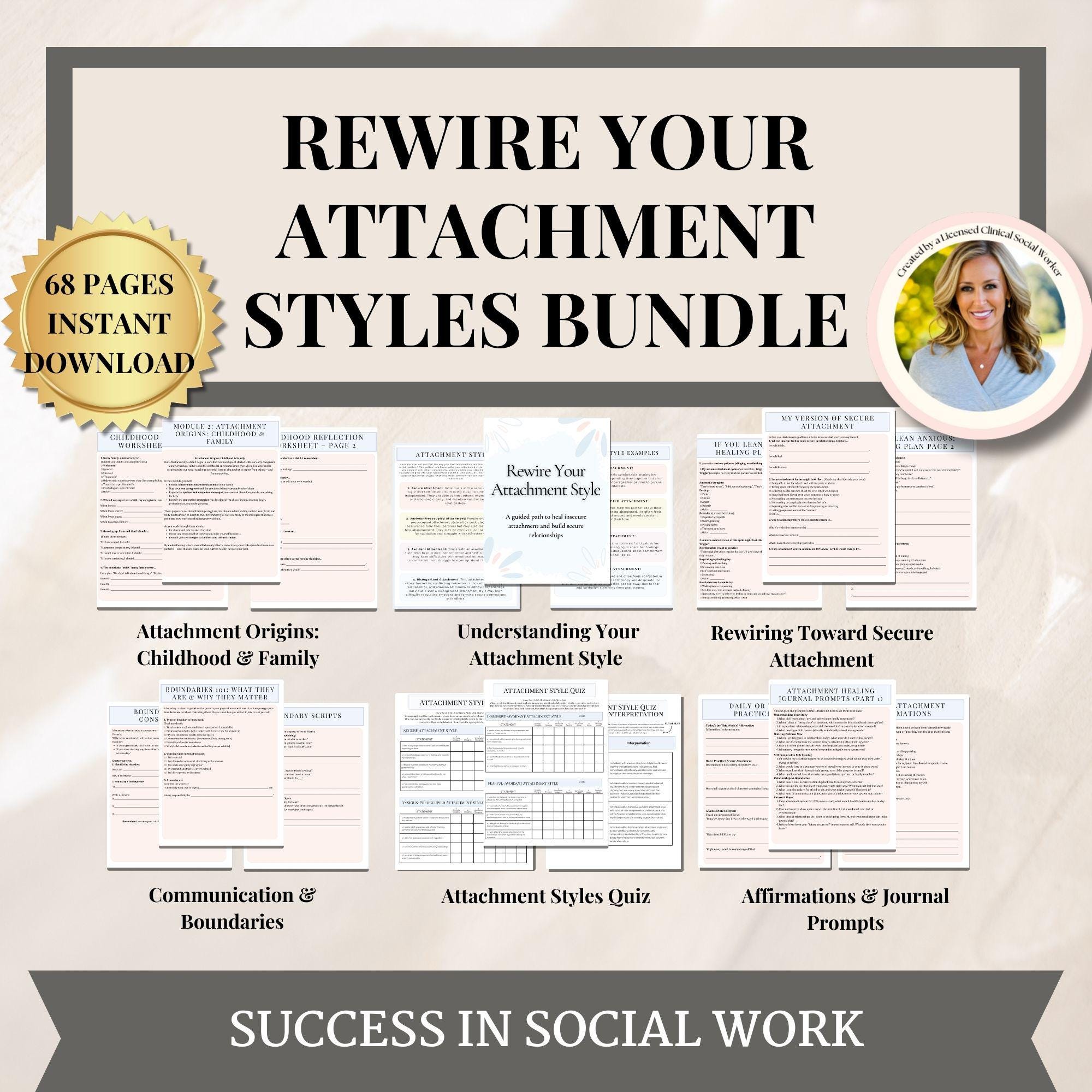 Rewire Your Attachment Style Therapy Workbook Attachment Theory Cheat