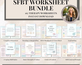 Solution focused therapy mega bundle, mental health,SFBT worksheets goals,SFBT therapy worksheets Solution Focused Brief Therapy Cheat Sheet