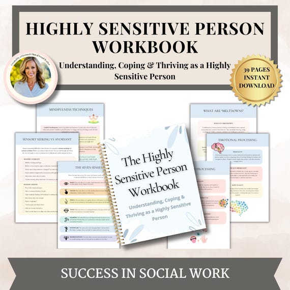 Highly Sensitive Person Workbook HSP Coping Skills Therapy Worksheets for Highly Sensitive People Emotional Healing Sensory Overload Coping