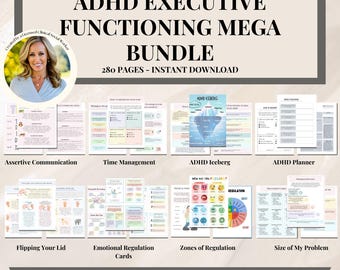 ADHD Executive functioning worksheets,ADHD Worksheets,Kids Teen Coping Skills Tool,Executive Dysfunction Workbook,Anxiety Depression