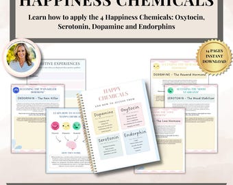 Happiness chemicals worksheet, affirmations,social psychology,therapy worksheets for therapist school Therapy Office Decor School Counselor
