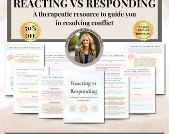 Responding Vs Reacting Worksheets Therapy worksheets for conflict resolution, Psychoeducation communication styles, family therapy, couples