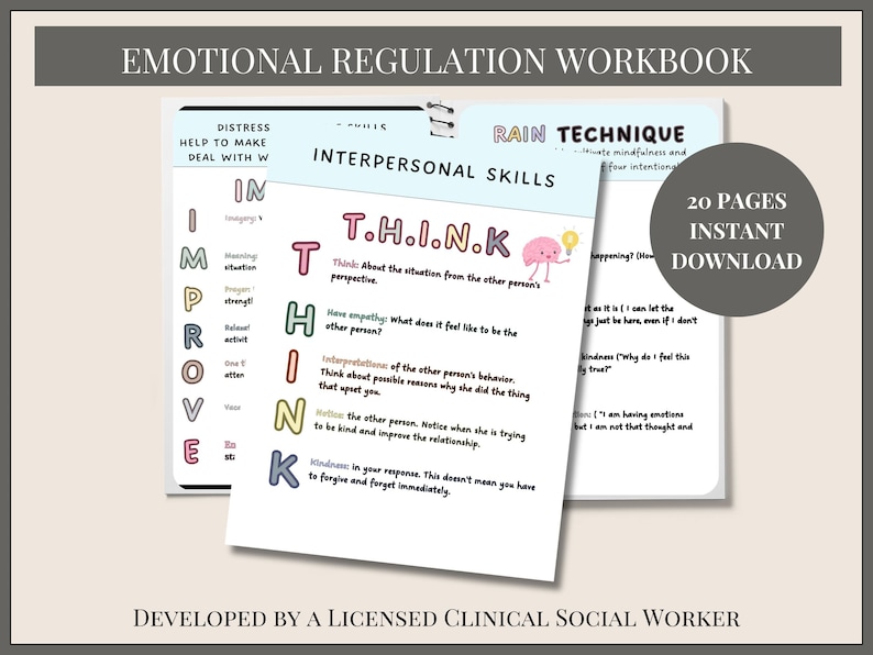 Emotional Regulation Toolkit for Teens and Adults, Mindfulness, Self ...
