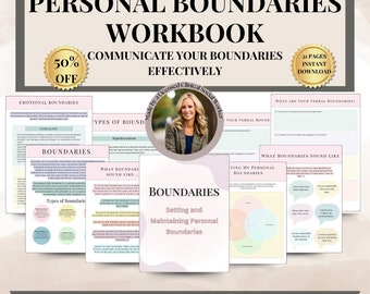 Boundaries workbook, boundaries worksheets, DBT skills, DBT therapy, social skills, anxiety, DBT bundle, therapy office decor, therapy tools