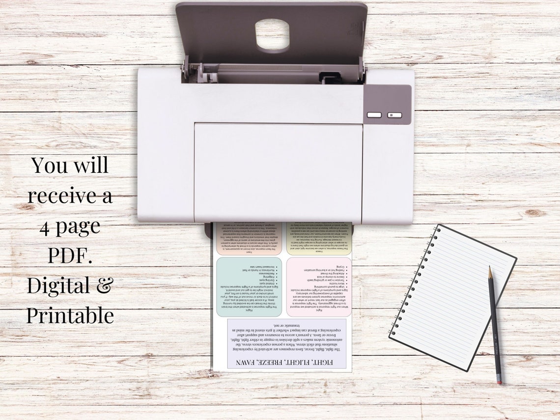 Fight Flight Freeze Fawn Therapy Worksheets, Stress Response, Fight or ...