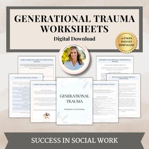 Generational Trauma Workbook for therapist, PTSD, Therapy Worksheets, Healing from Trauma, Childhood Trauma,Trauma Processing,Trauma Therapy
