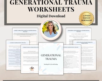 Cahier d'exercices sur les traumatismes générationnels pour thérapeute, TSPT, feuilles de travail sur la thérapie, guérison d'un traumatisme, traumatisme de l'enfance, traitement du traumatisme, thérapie de la traumatologie