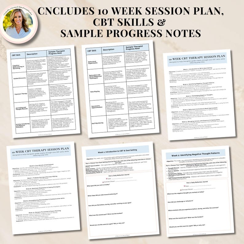 CBT Bundle Session Plans & Progress Notes for Therapy Sessions,cbt ...