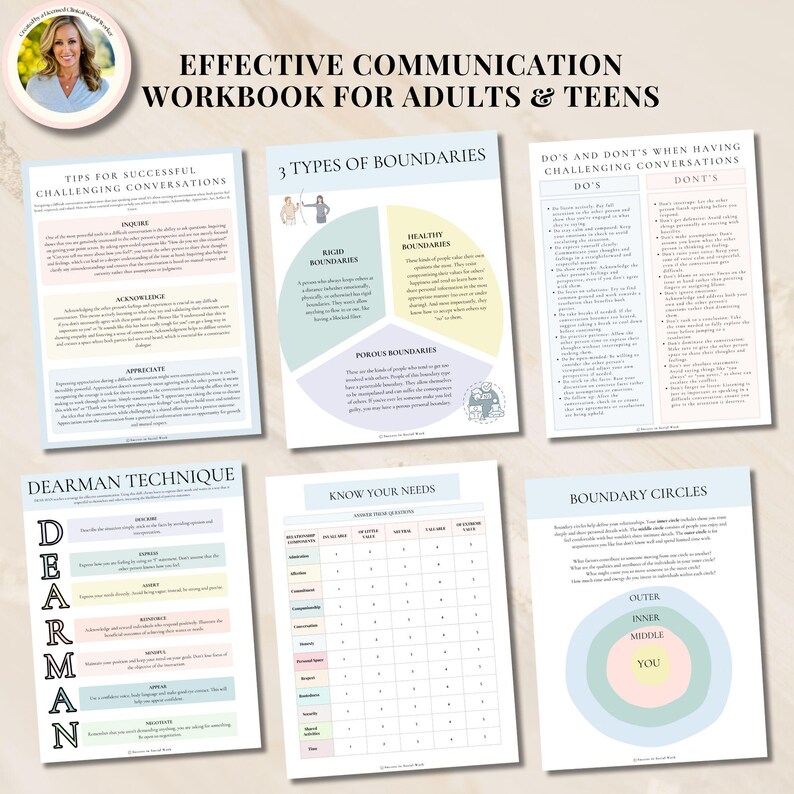 Effective Communication Workbook, Therapist Toolkit Counseling ...