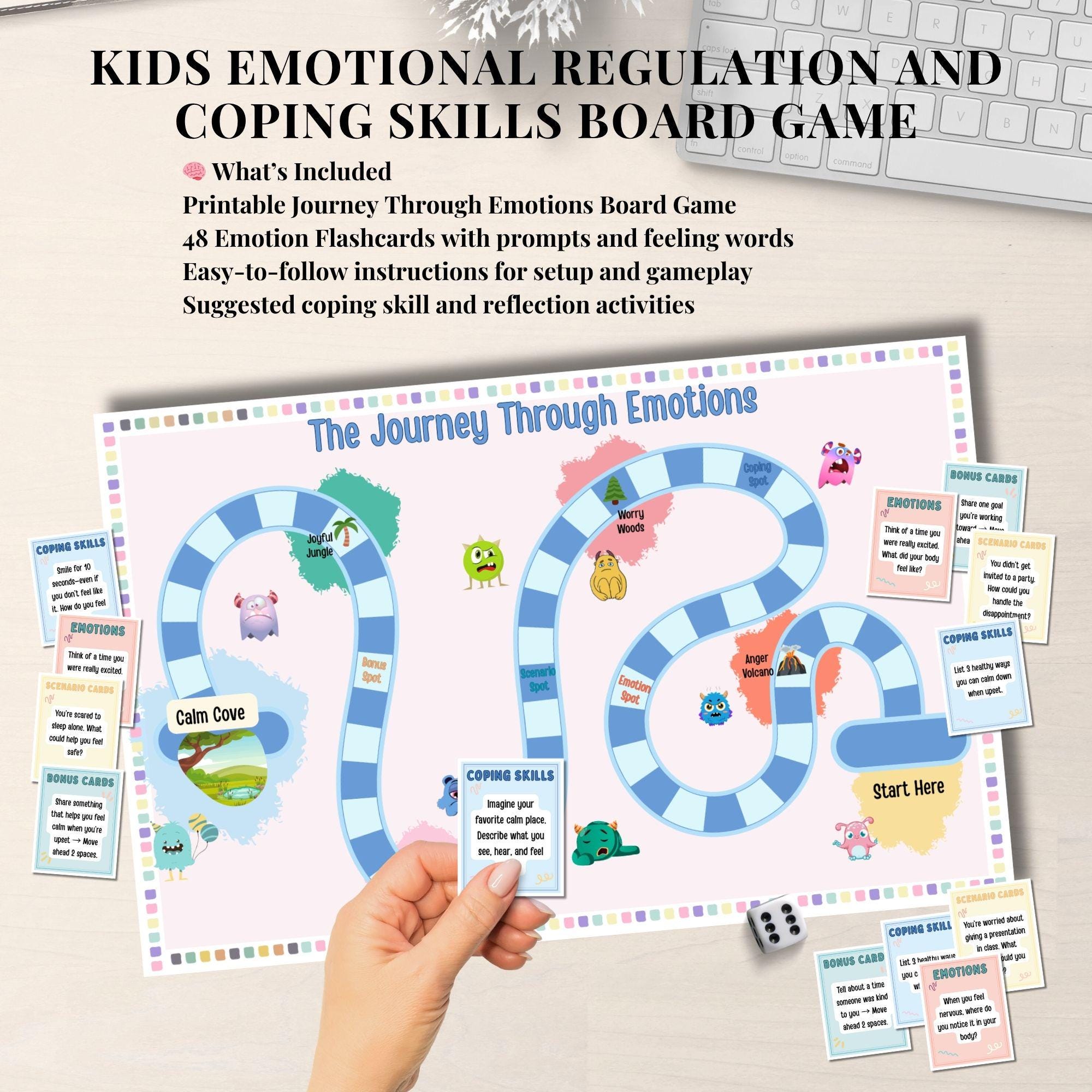 Kids Emotions Board Game Therapy Coping Skills Game for Kids Emotional